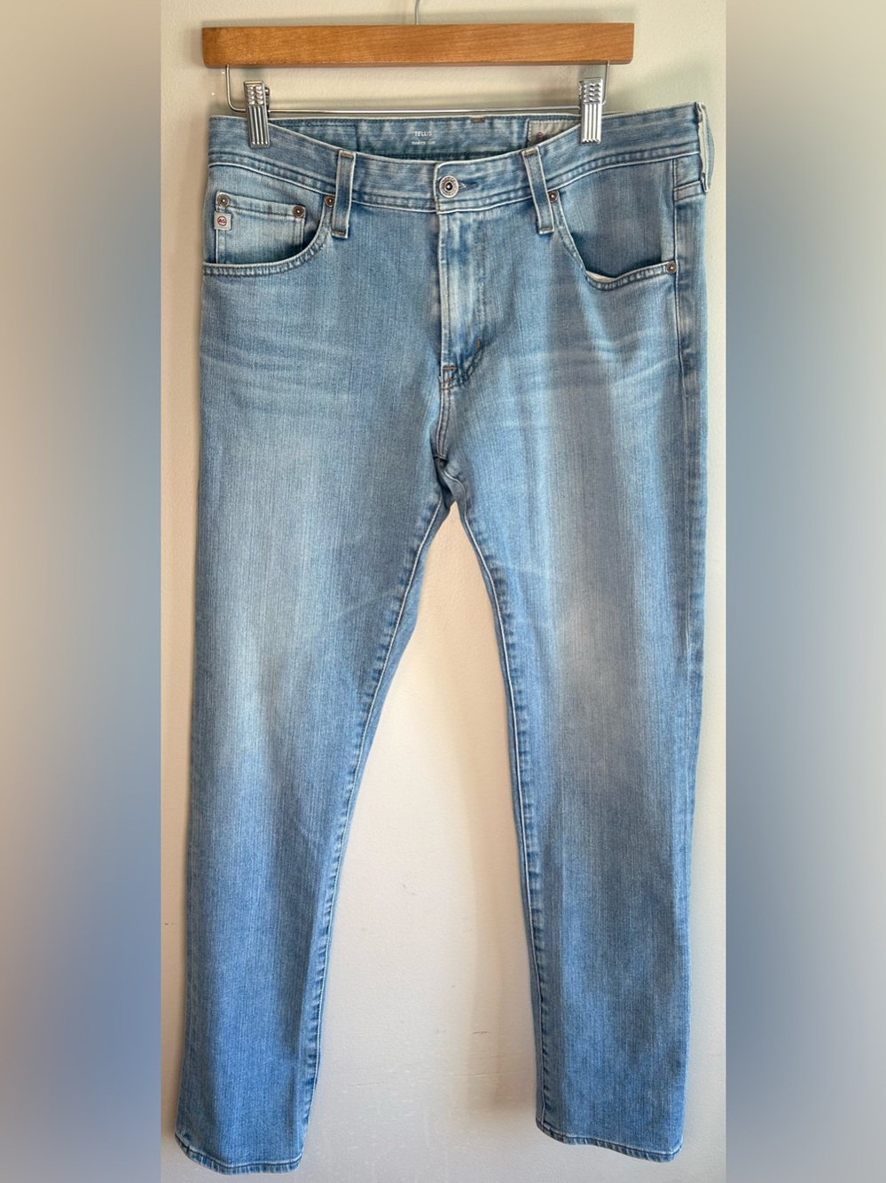 AG Adriano Goldschmied Men’s Jeans 32x33 Light Wash Tellis Modern Slim Denim 360